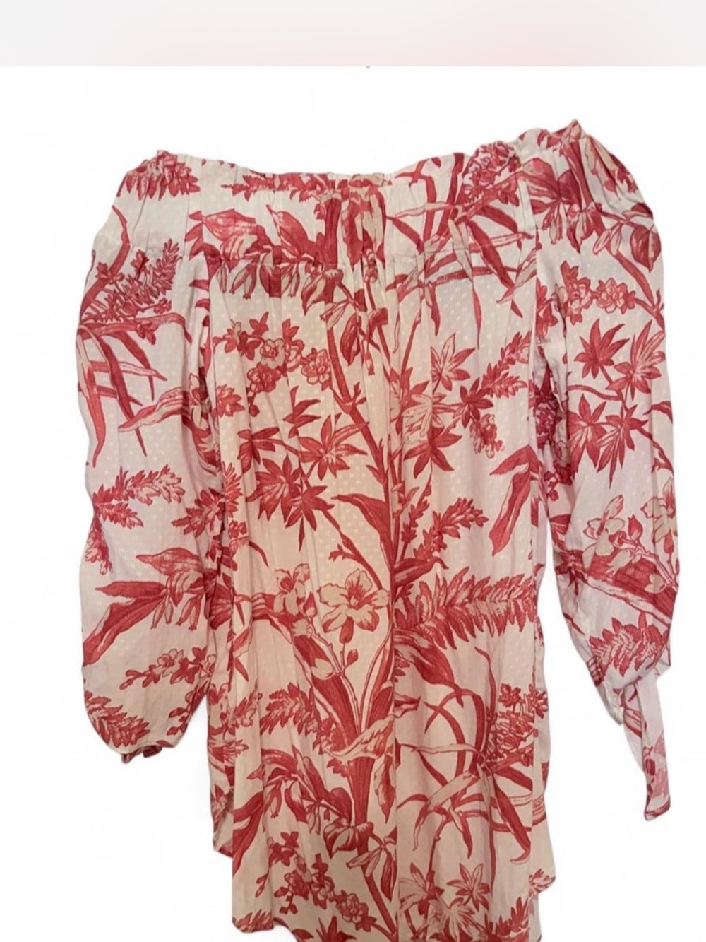 Off-Shoulder Terracotta Floral Women’s Top